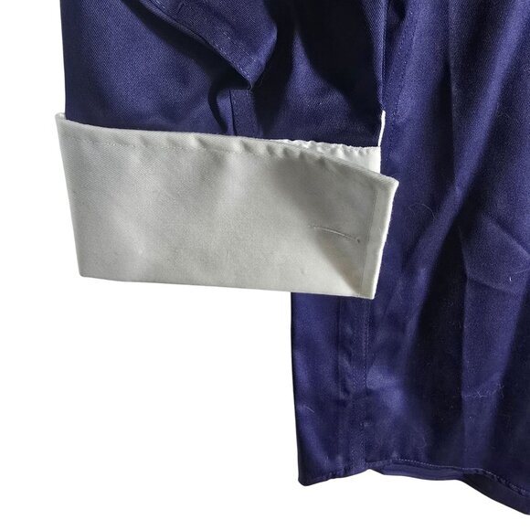 Donald J Trump Button Up Dress Shirt 16.5 French Cuff Blue White Long Sleeve - Picture 4 of 10